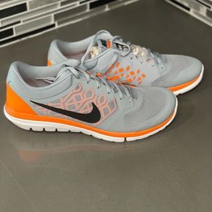 Nike Fitsole Flex 2015 Run Sneakers Men's Size 11.5 Orange Gray #709022-003